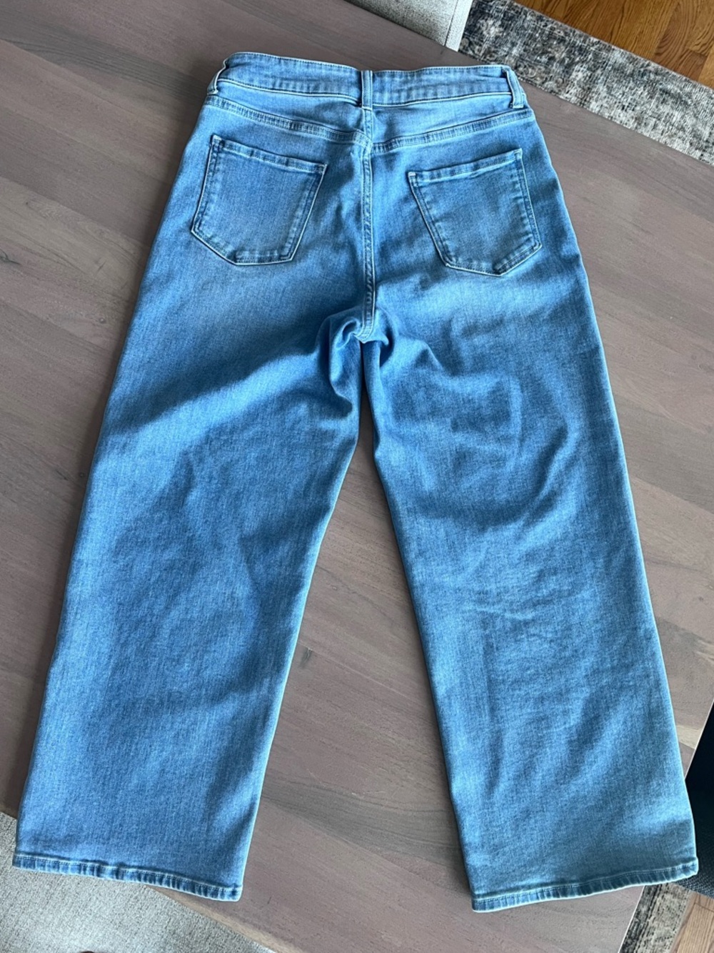 Quince Bella Stretch Patch Pocket Wide Leg Jeans - Picture 5 of 7